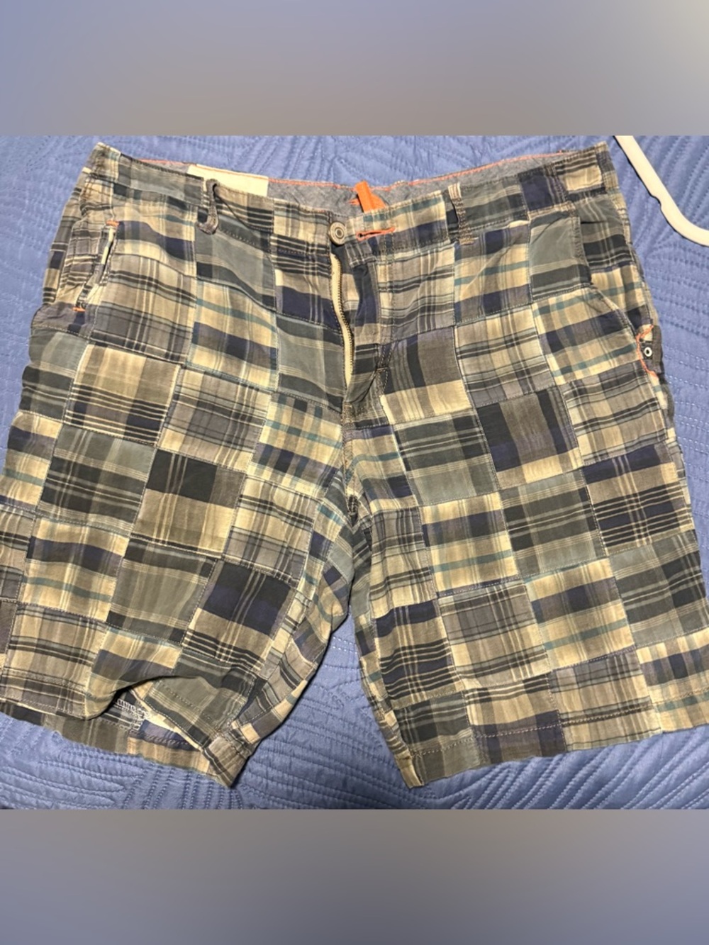 Tommy Bahama Plaid Patchwork Shorts in Blue & Gray